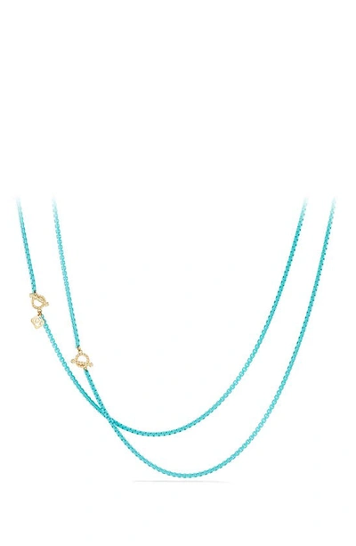 Shop David Yurman Dy Bel Aire Chain Necklace With 14k Gold Accents In Turquoise