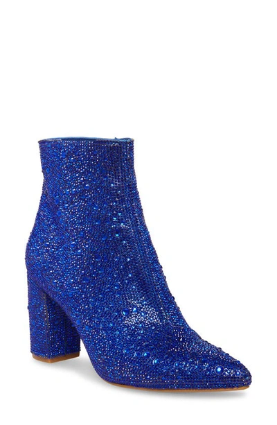 Shop Betsey Johnson Cady Crystal Pavé Bootie In Sapphire