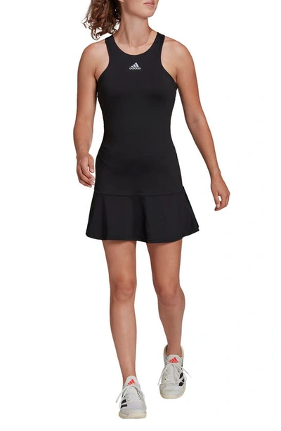 Shop Adidas Originals Aeroready Y-back Tennis Dress In Black