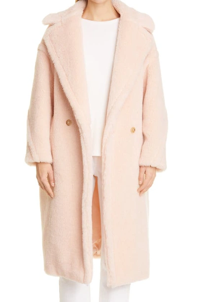Shop Max Mara Teddy Bear Icon Faux Fur Coat In Rosa