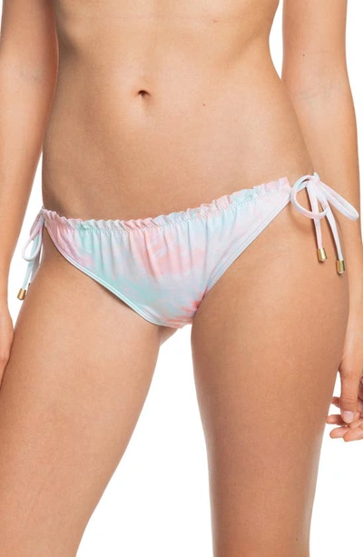 Shop Roxy Nautilus Side Tie Bikini Bottoms In Peach Amber Nautilus Tie Dye S
