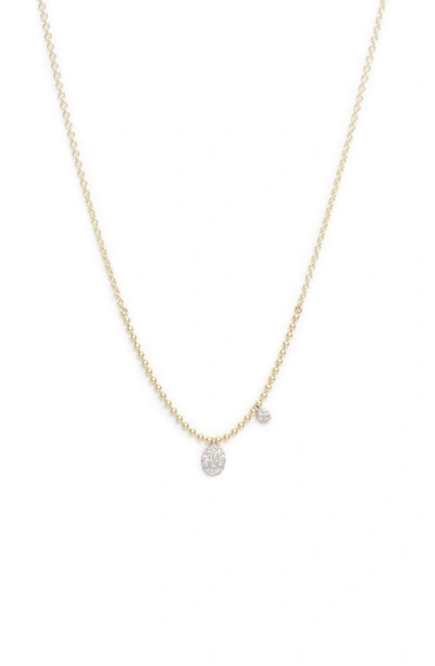 Shop Meira T Pavé Diamond Pendant Necklace In Yellow