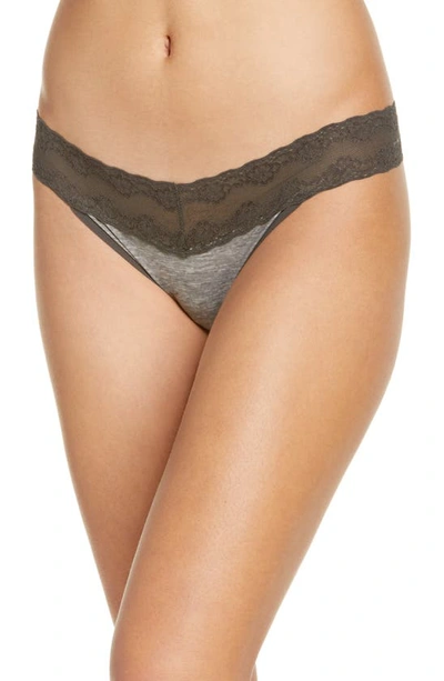 Shop Natori Bliss Perfection Thong In Heather Grey Print