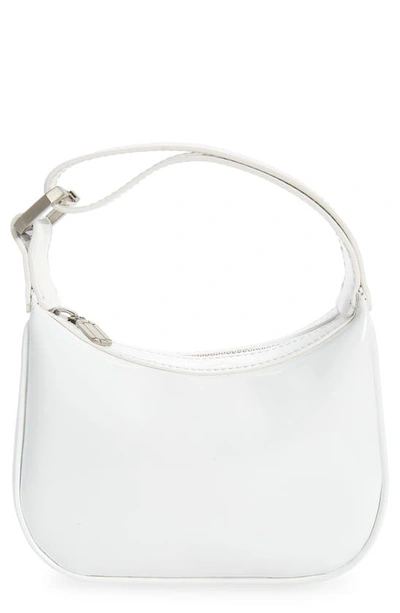 Shop Eéra Mini Moonbag Patent Leather Handbag In White-silver