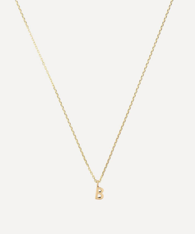 Aurum + Grey 9ct Gold B Initial Pendant Necklace In Gold