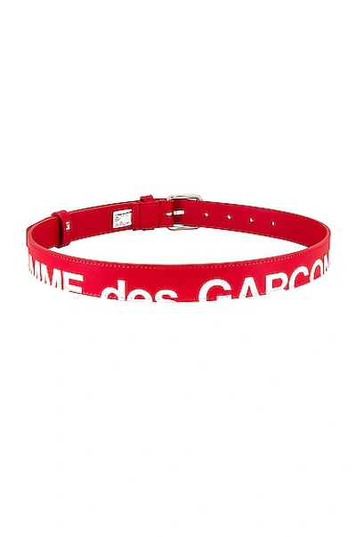 Shop Comme Des Garçons Huge Logo Belt In Red