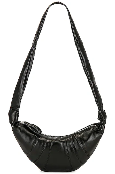 Lemaire Small Croissant Nappa Crossbody Bag In Black