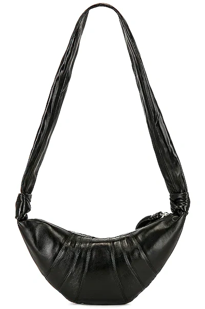 Lemaire Small Croissant Nappa Crossbody Bag In Black
