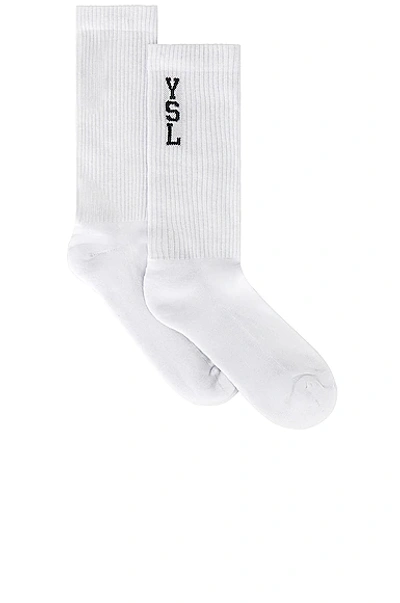 Shop Saint Laurent Socks In Blanc