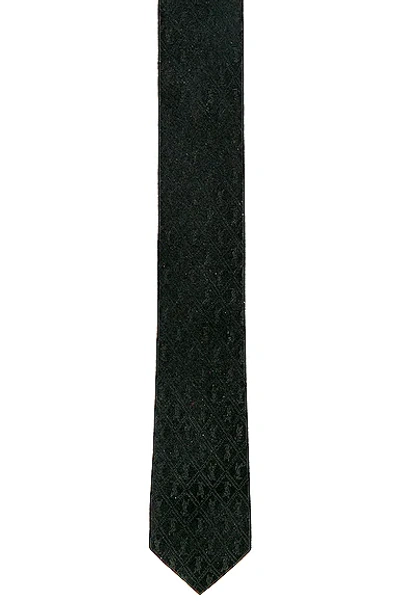 Shop Saint Laurent Monogram Tie In Black