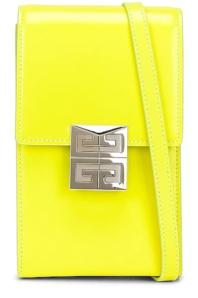 Shop Givenchy Mini 4g Vertical Bag In Fluo Yellow