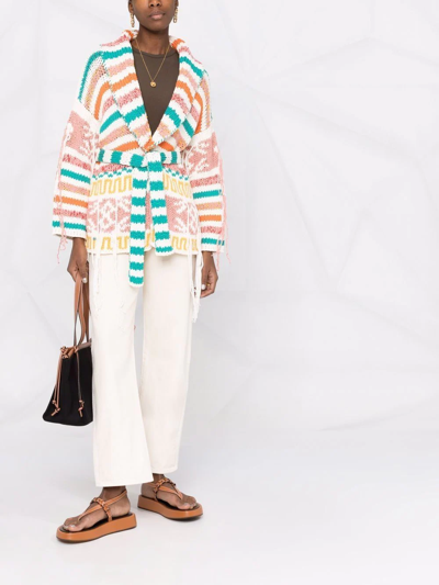 Alanui Frayed-finish Cardi-coat In Mehrfarbig