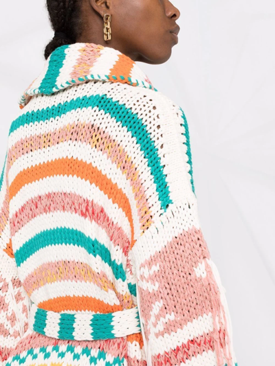 Alanui Frayed-finish Cardi-coat In Mehrfarbig