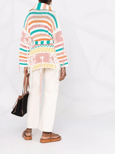 Alanui Frayed-finish Cardi-coat In Mehrfarbig