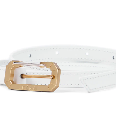Shop Eéra Eéra Logo-engraved Leather Belt In White