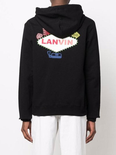 Shop Lanvin Logo-print Hoodie In Schwarz