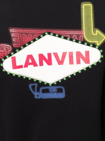 Shop Lanvin Logo-print Hoodie In Schwarz