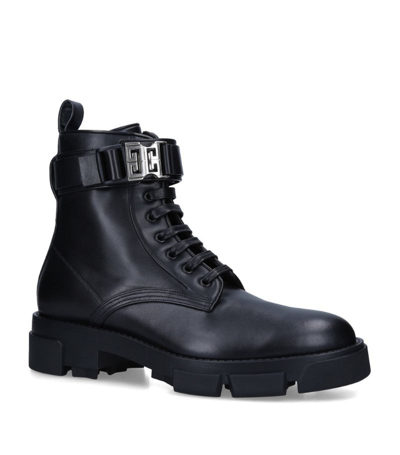 Shop Givenchy Leather Terra Combat Boots In Black