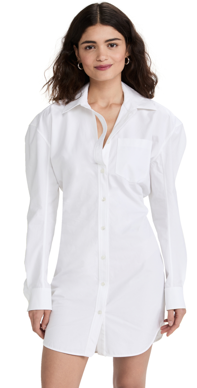 Shop Alexander Wang Long Sleeve Tailored Dress White 12