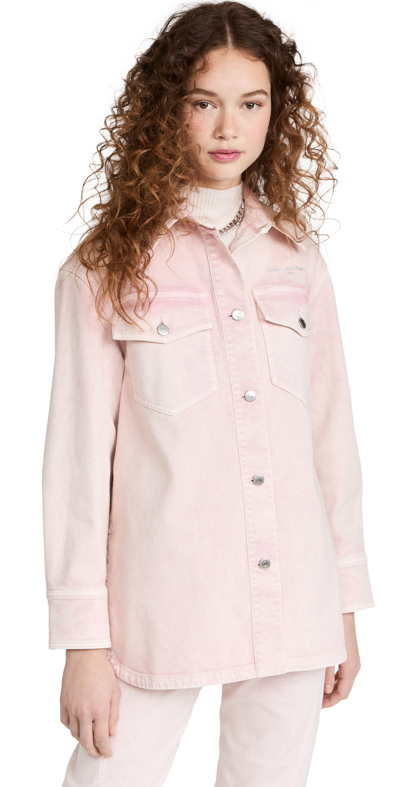 Shop Stella Mccartney Fresh Peach Denim Shirt Jacket