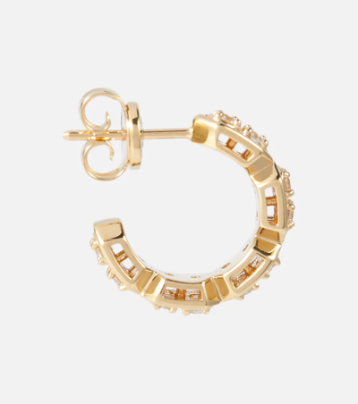 Shop Eéra Eéra Roma Small 18kt Gold Single Hoop Earring With Diamonds
