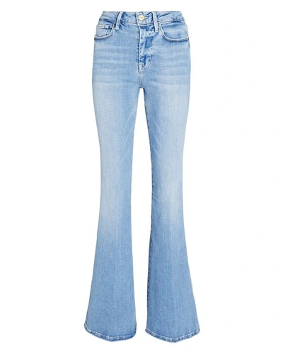 Frame Le One Flare Blue Stretch-denim Jeans In Caspio | ModeSens