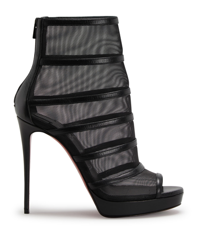 Christian Louboutin Red Sole Mesh Leather Stiletto Booties In Black |  ModeSens