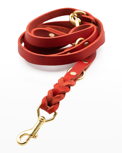 Shop Gianni Cooling Essential Leather Dog Leash - Petite (25 Lbs. & Under) In Red