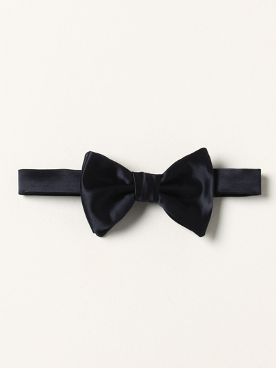 Shop Emporio Armani Silk Bow Tie In Blau
