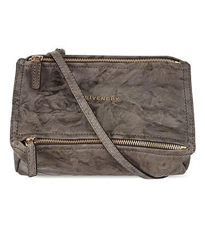 Givenchy Pandora Mini Washed Leather Satchel In Charcoal