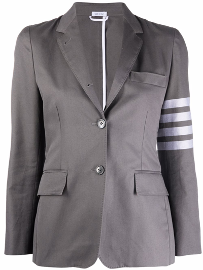 Shop Thom Browne 4-bar Stripe Blazer In Grey