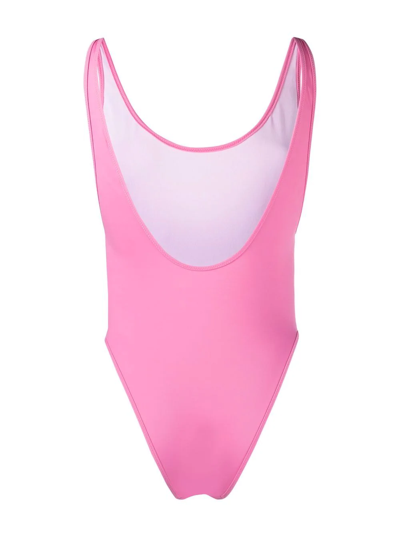 Shop Balmain X Barbie Logo-print Swimsuit In Rosa