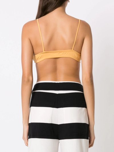 Shop Osklen Spaghetti-strap Cropped Top In Gelb