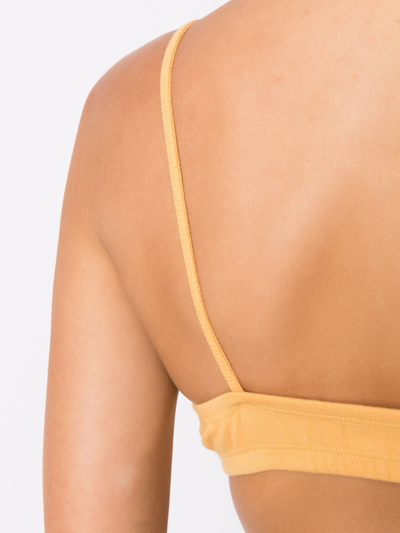 Shop Osklen Spaghetti-strap Cropped Top In Gelb