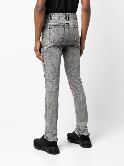 Shop Haculla Fang Lip-print Skinny-fit Jeans In Grau