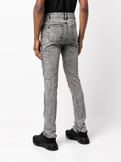 Haculla Fang Lip-print Skinny-fit Jeans In Grau