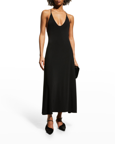 Shop Khaite Rina Strappy Maxi Dress In Black