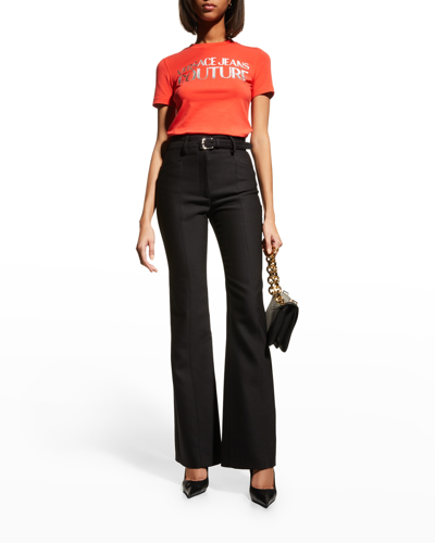 Shop Versace Jeans Couture Iconic Logo T-shirt In Poppy Rosso