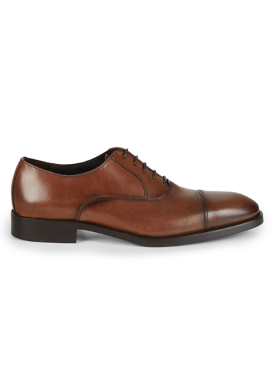 Shop To Boot New York Men's Men's Hubert Cap Toe Leather Oxfords In Cuoio