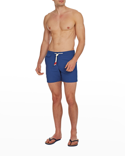 Shop Orlebar Brown Men's Standard Piping Swim Shorts In Bleu