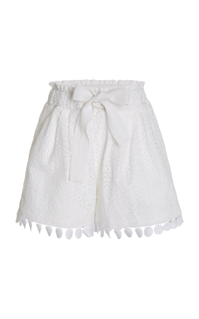 Shop Silvia Tcherassi Women's Giorgio Eyelet-embroidered Shorts In White
