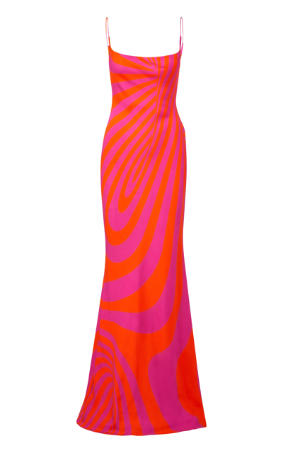 Shop Brandon Maxwell Women's Satin Maxi Slip Dress In Multi