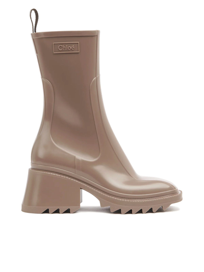 Shop Chloé Betty Rain Boots In Pvc In Grey