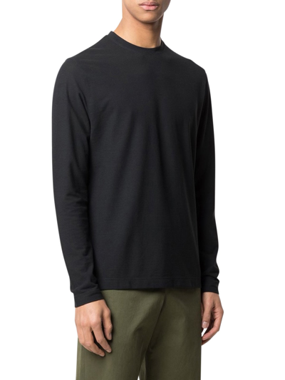 Shop Zanone T-shirt With Long Sleeves In Black