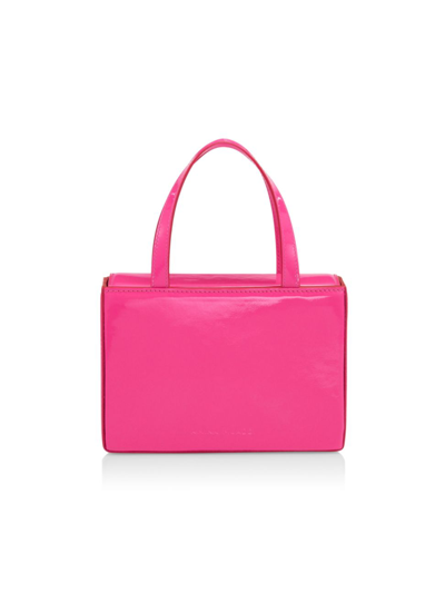 Shop Amina Muaddi Women's Amini Giorgia Croc-embossed Leather Handbag In Fluo Pink