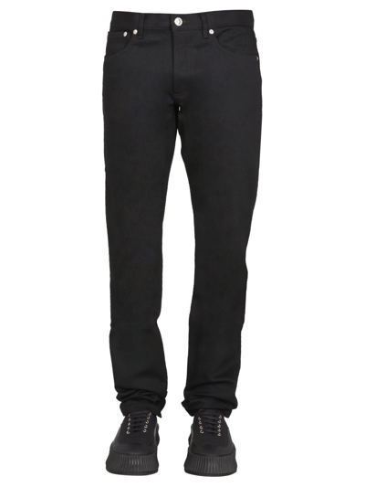 Shop Apc A.p.c Buttoned Straight Leg Jeans In Black