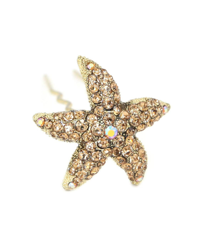 Shop Soho Style Crystal Starfish Hair Stick In Topaz