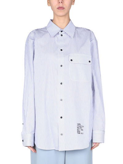 Shop Helmut Lang Twin Stripe Buttoned Shirt In Multi