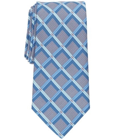 Shop Perry Ellis Men's Lance Classic Grid Tie In Aqua