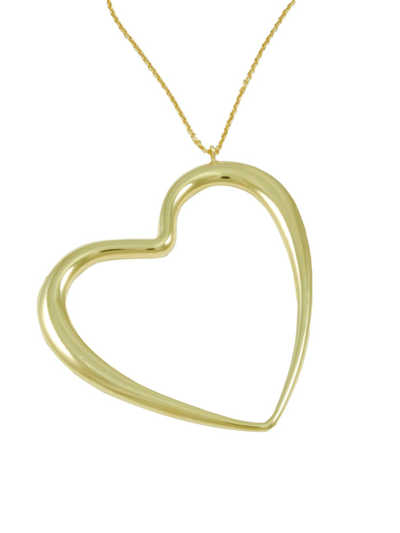 Shop Alberto Milani Women's Millenial 18k Yellow Gold Open-heart Pendant Necklace